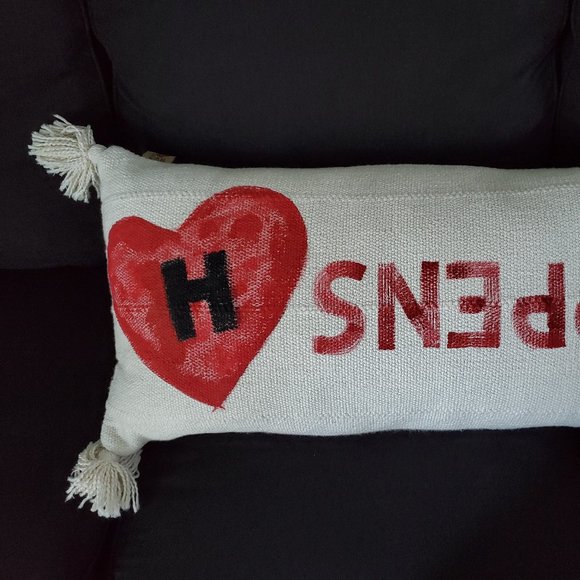 "Love Happens" Lumbar Throw Pillow - Picture 1 of 4
